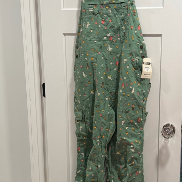 Duluth Trading Co Sage Overalls with Floral Design - Picture 6 of 10